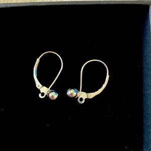 Sterling silver 5mm ball lever back earrings
